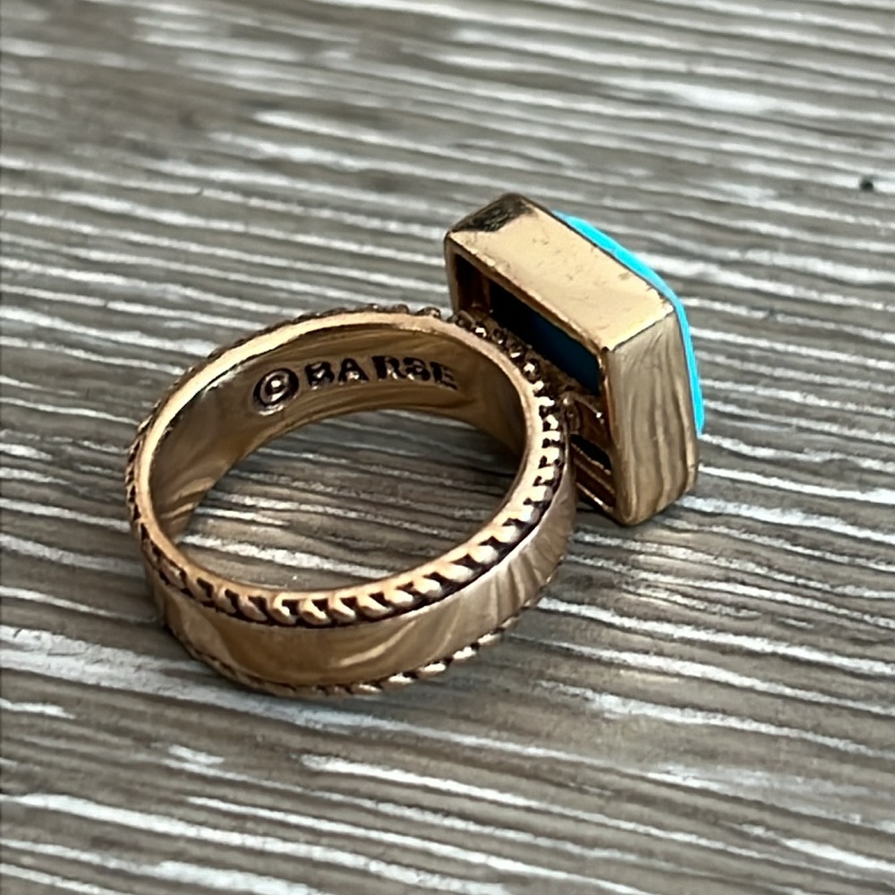 Barse Blue Turquoise Statement Ring - image 4